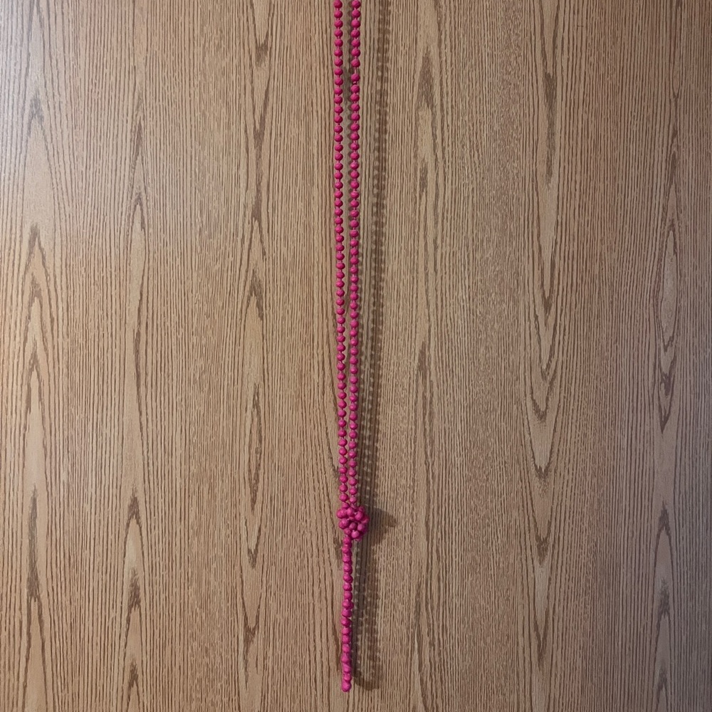 Long Beaded Hot Pink Necklace
